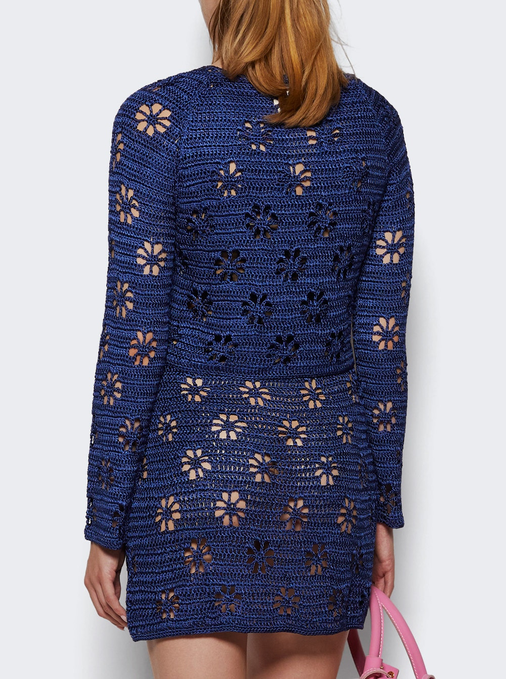 Floral Crochet Cardigan Navy - 4
