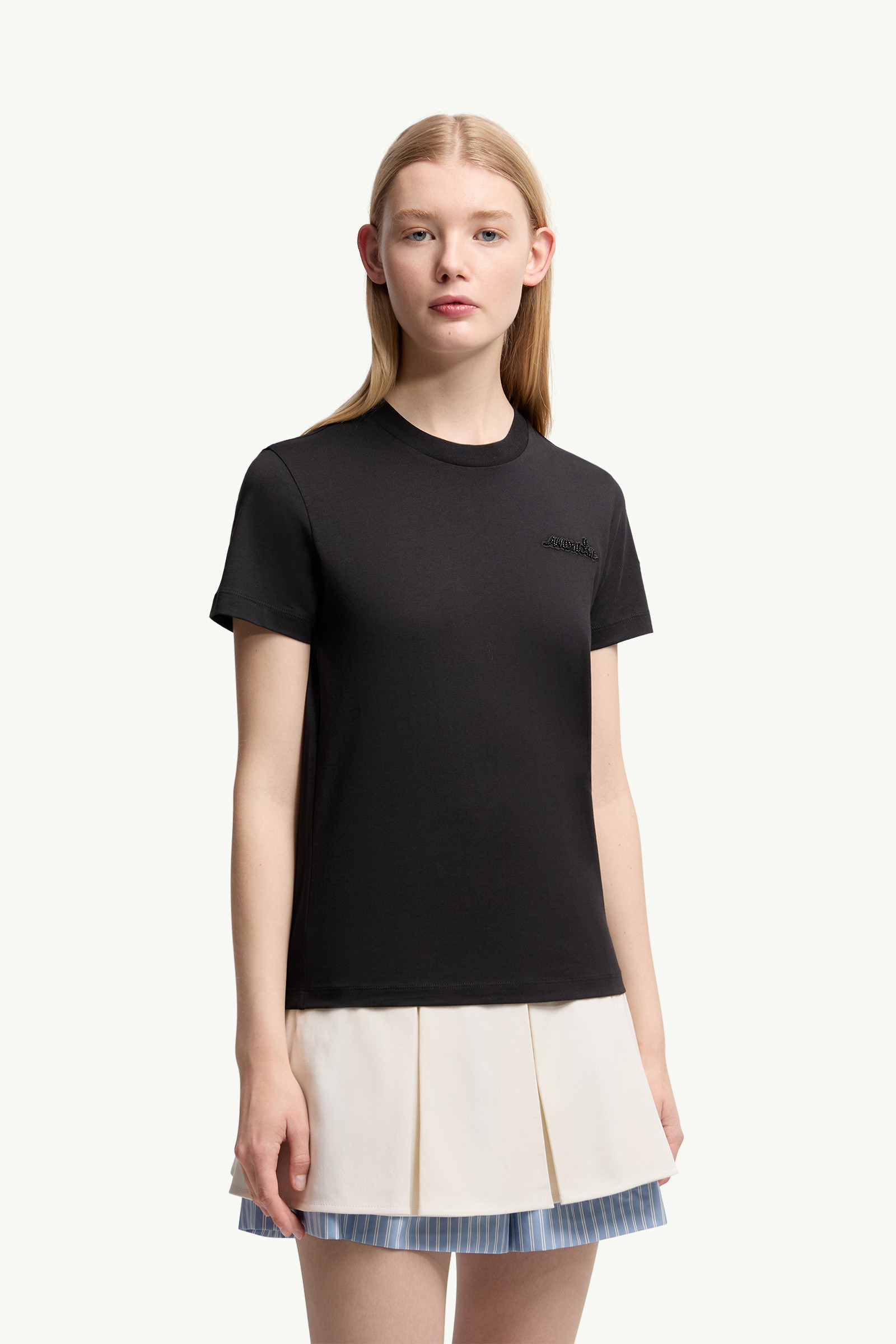 Beaded Logo Cotton T-Shirt - 3
