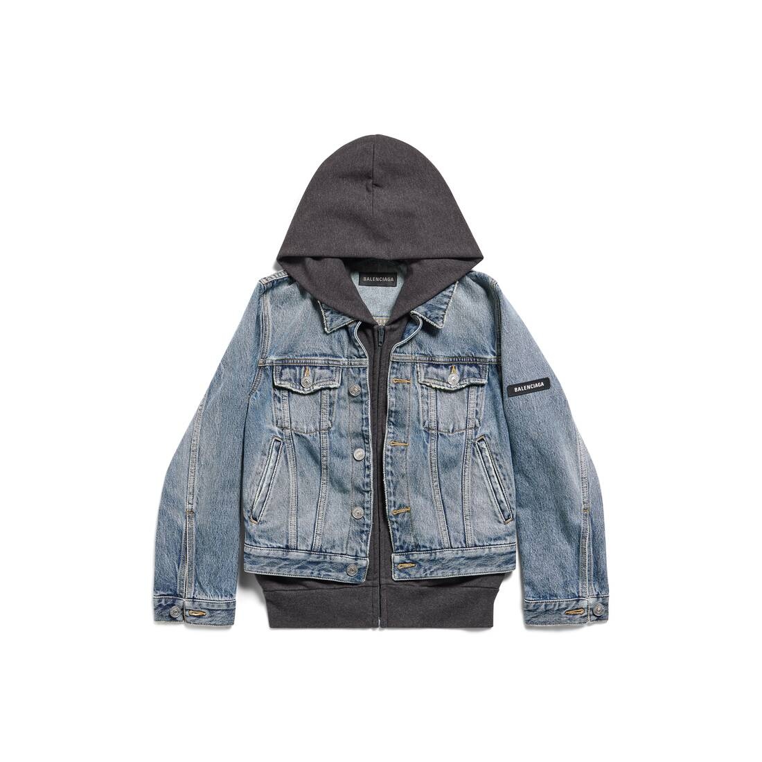 Women's Patched Denim Jacket in Blue/grey - 1