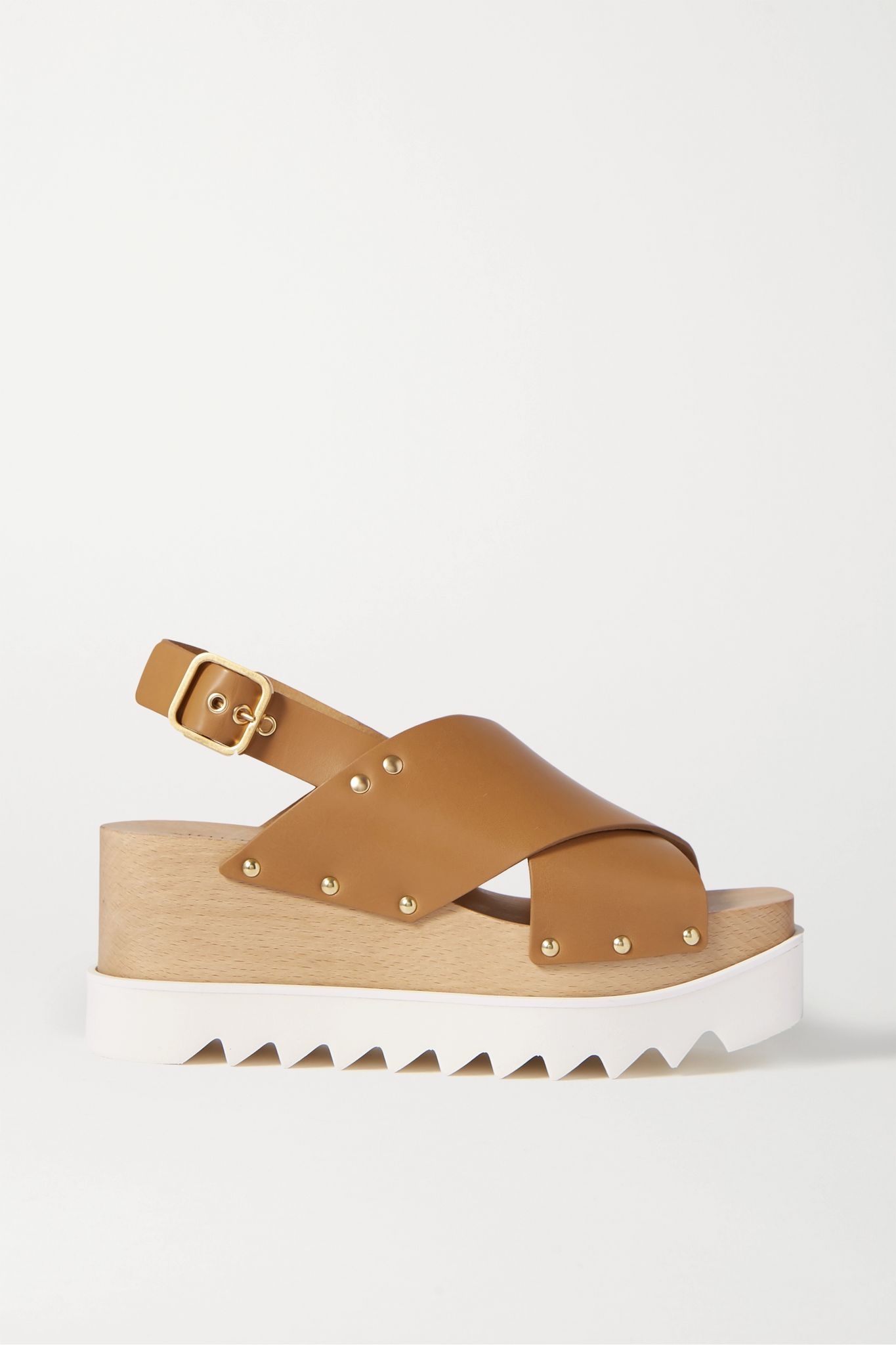 Studded vegetarian leather platform sandals - 1