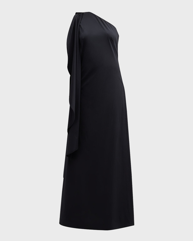 Dune One-Shoulder Sash Poplin Gown 1