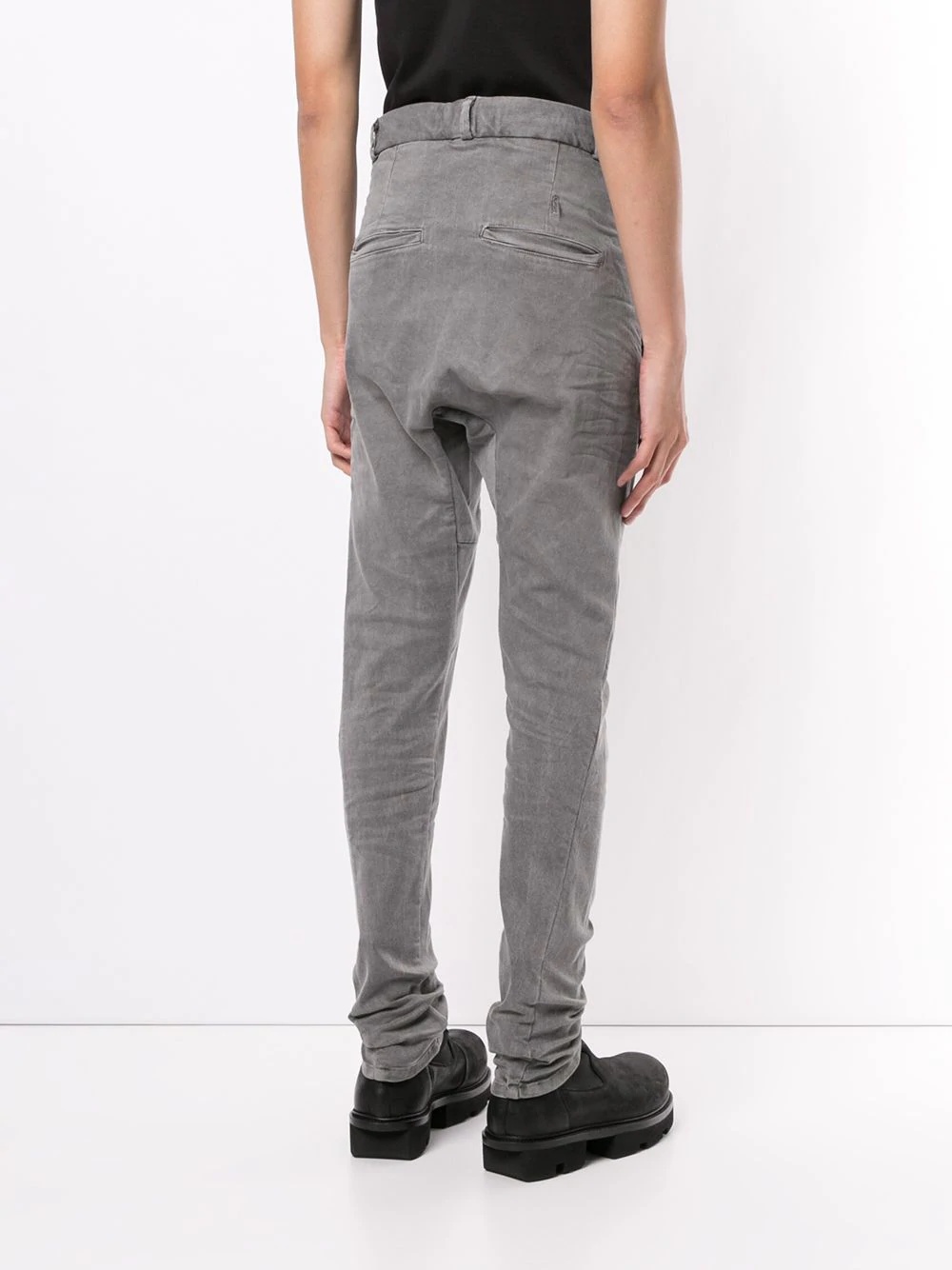 slim-fit drop-crotch trousers - 4