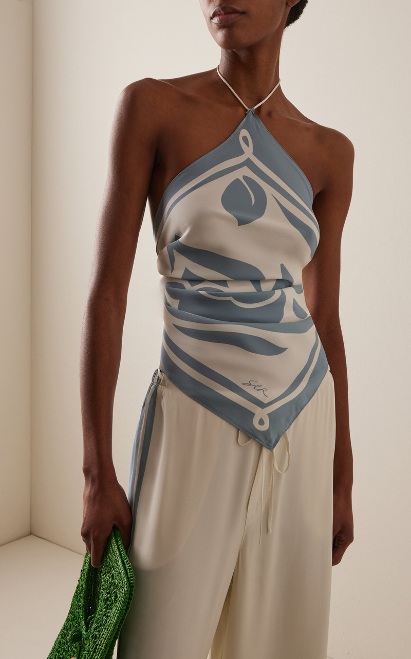 SIR. Lilou Scarf Top blue outlook