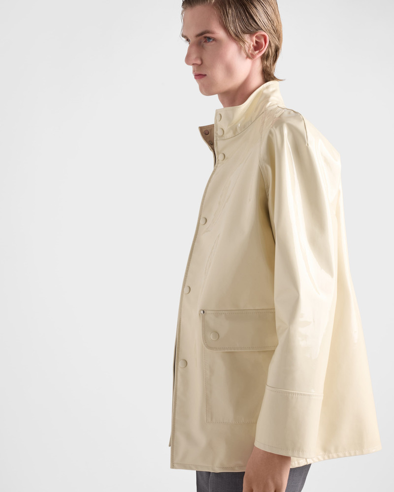 Shiny nappa leather caban jacket 4