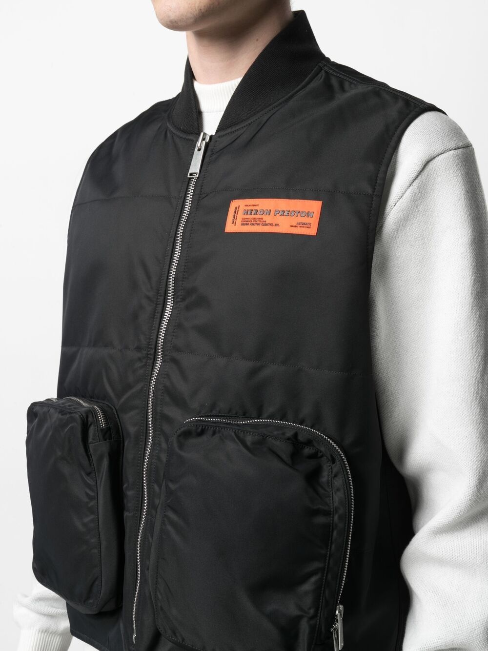 zip pocket vest jacket - 5