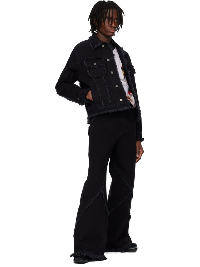 EGONLAB Black Raw Edges Denim Jacket outlook