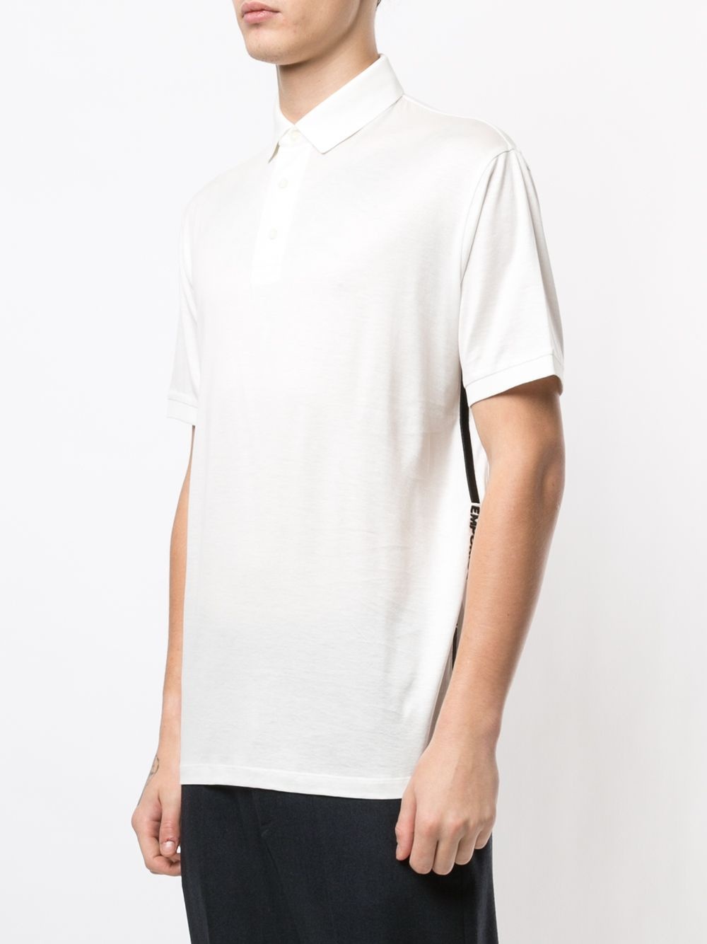 side logo print polo shirt - 3