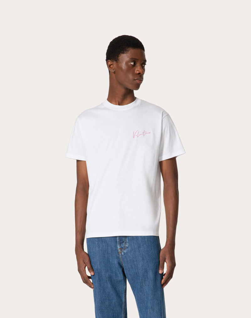 VALENTINO EMBROIDERY AND VLOGO SIGNATURE PRINT COTTON T-SHIRT 3
