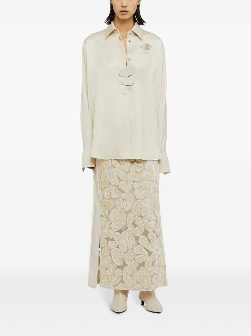 Jil Sander pointed-collar satin shirt outlook