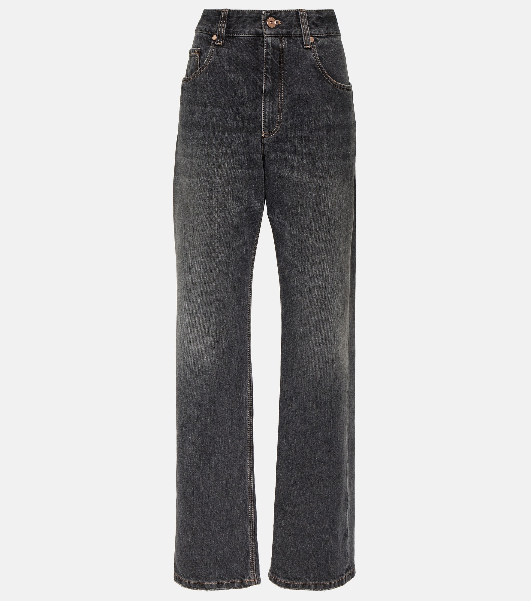 Mid-rise straight jeans - 1