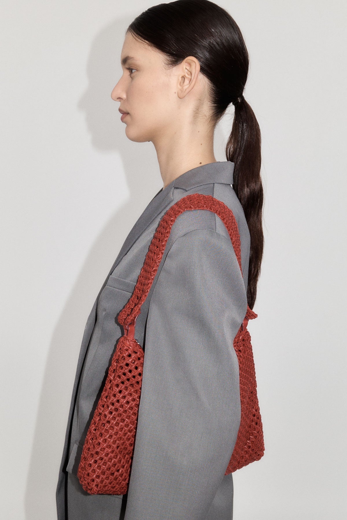 Macrame Shoulder Bag - Rouge - 1