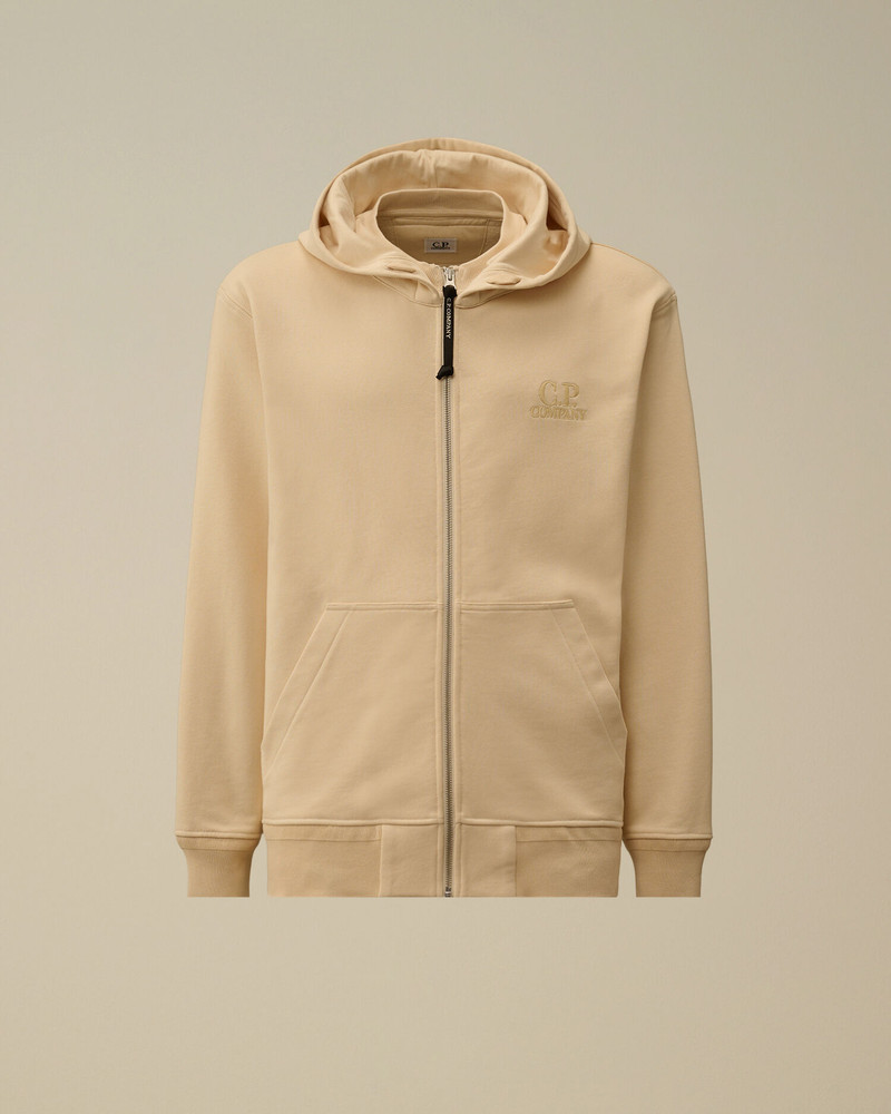 Diagonal Raised Fleece Hooded Full Zip Sweatshirt 1