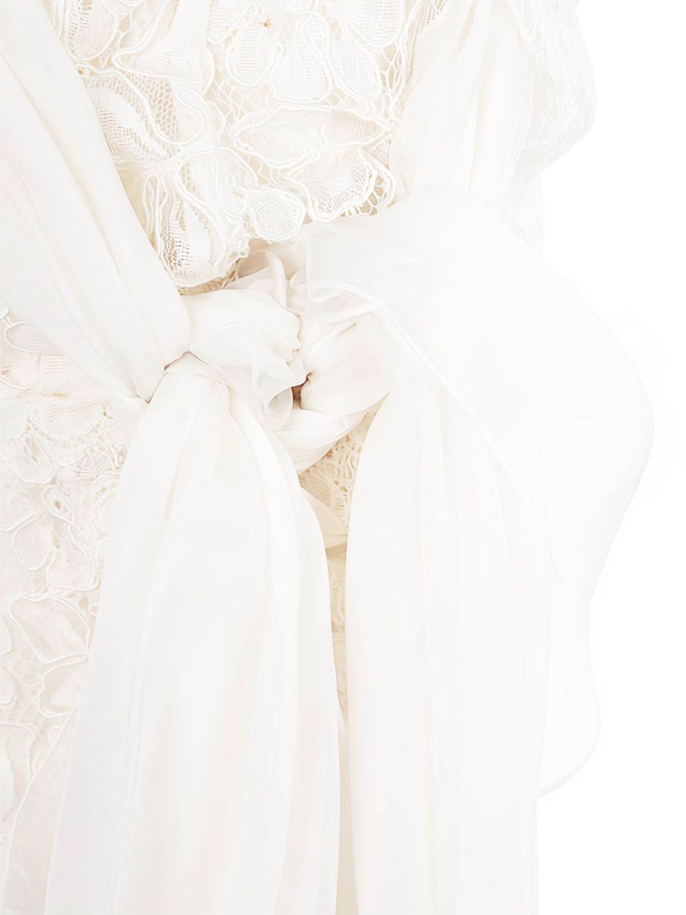 floral lace one-shoulder midi dress - 3