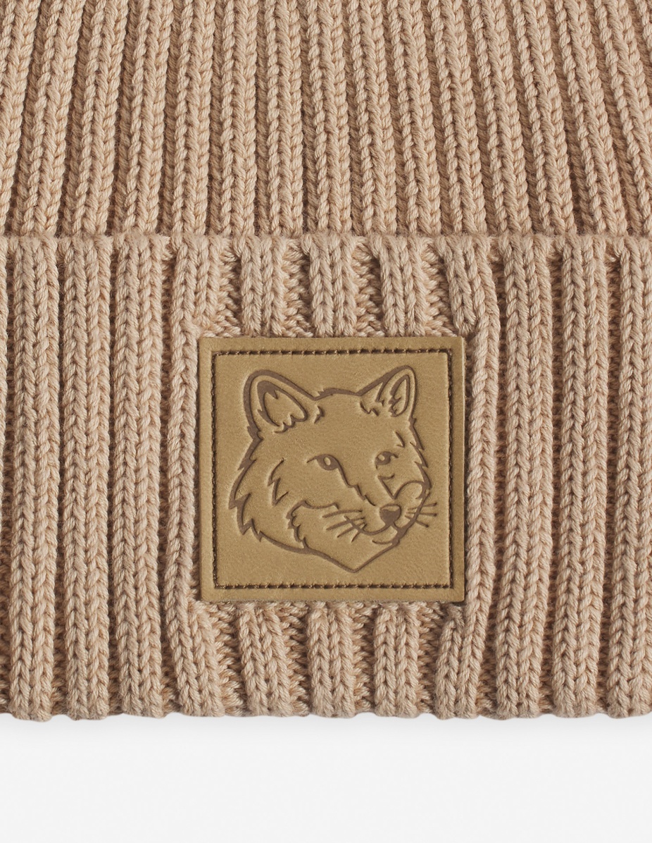 BOLD FOX HEAD LEATHER PATCH BEANIE - 2
