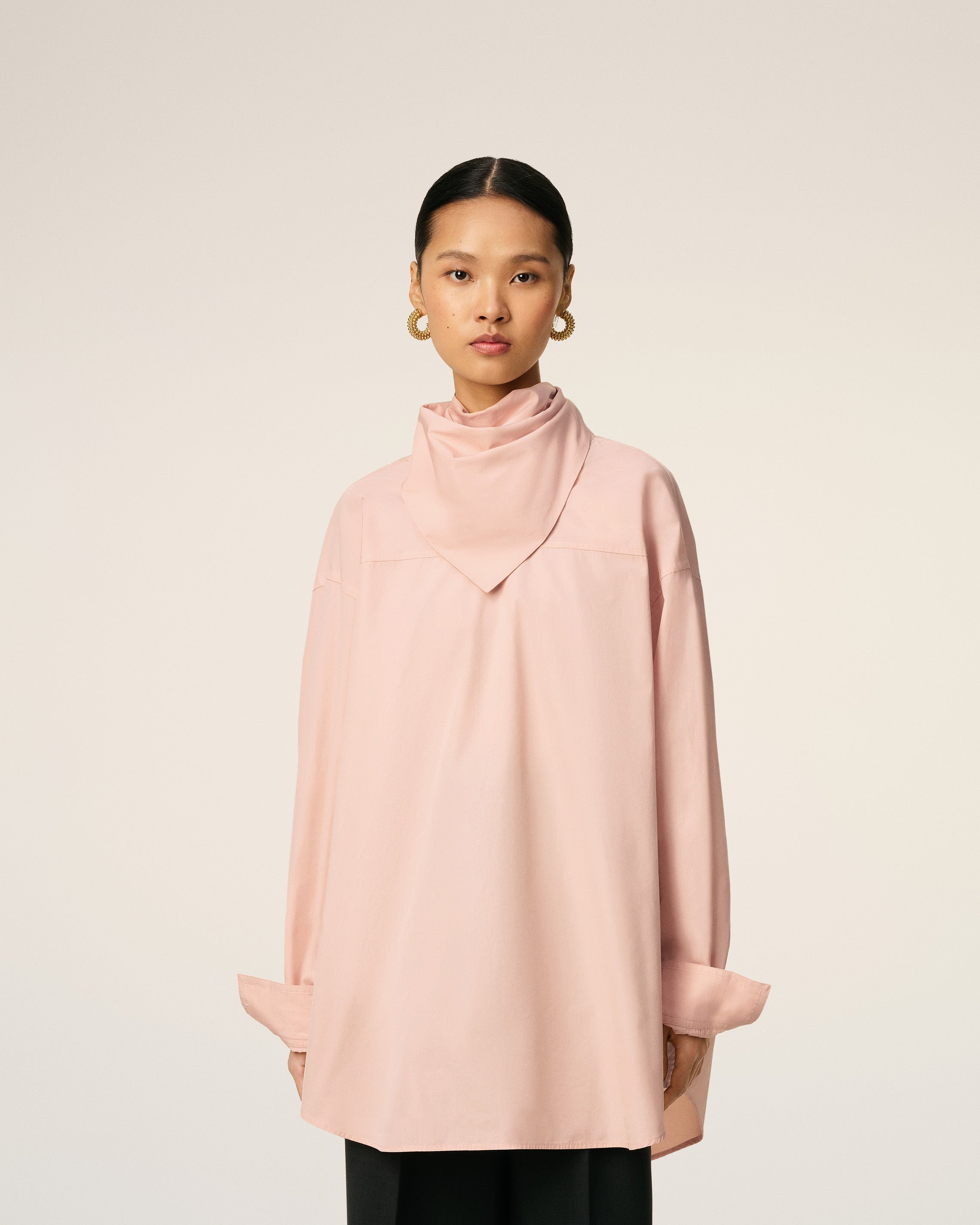 PINK COTTON LONG SLEEVES BANDANA BLOUSE - 3
