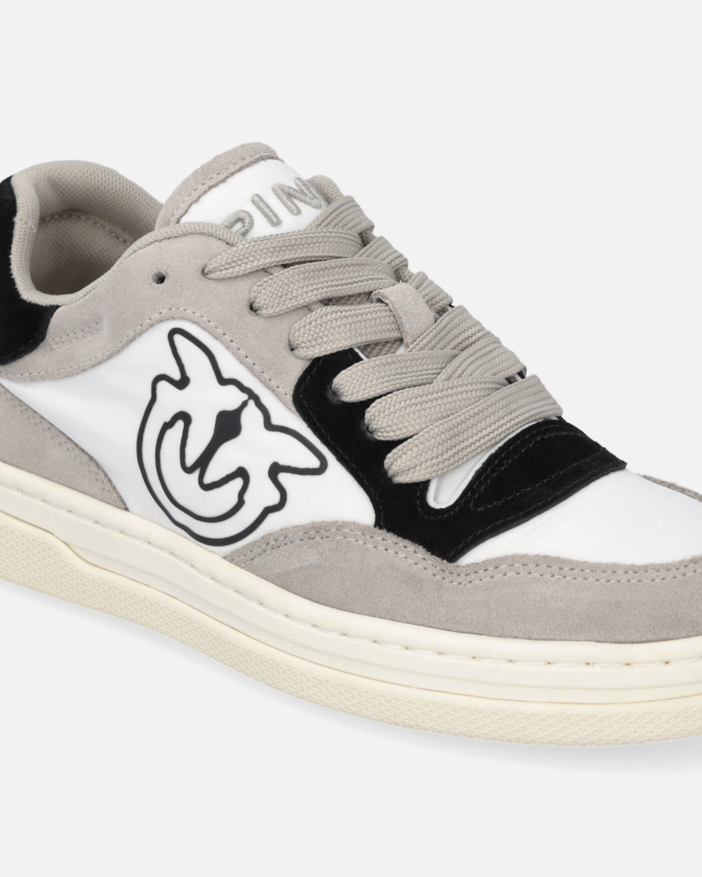 FLAT LEATHER SNEAKERS WITH CONTRASTING LOGO - 4