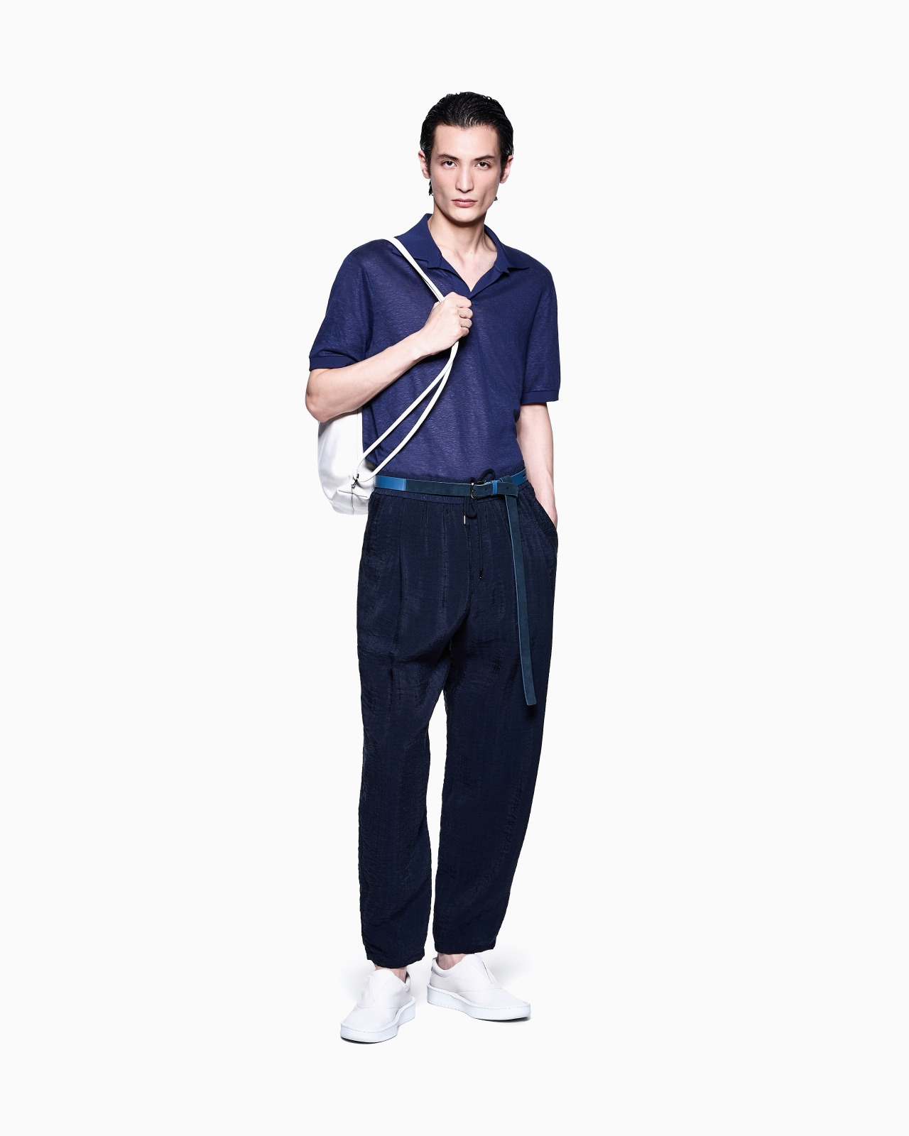 SHORT-SLEEVED POLO SHIRT IN LINEN JERSEY - 2