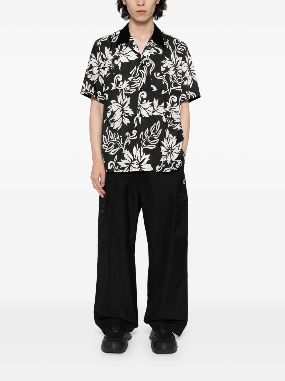 logo patch cargo trousers - 2