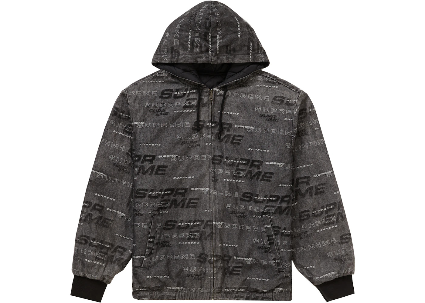Supreme Reversible Dimensions Logo Denim Work Jacket Black - 1