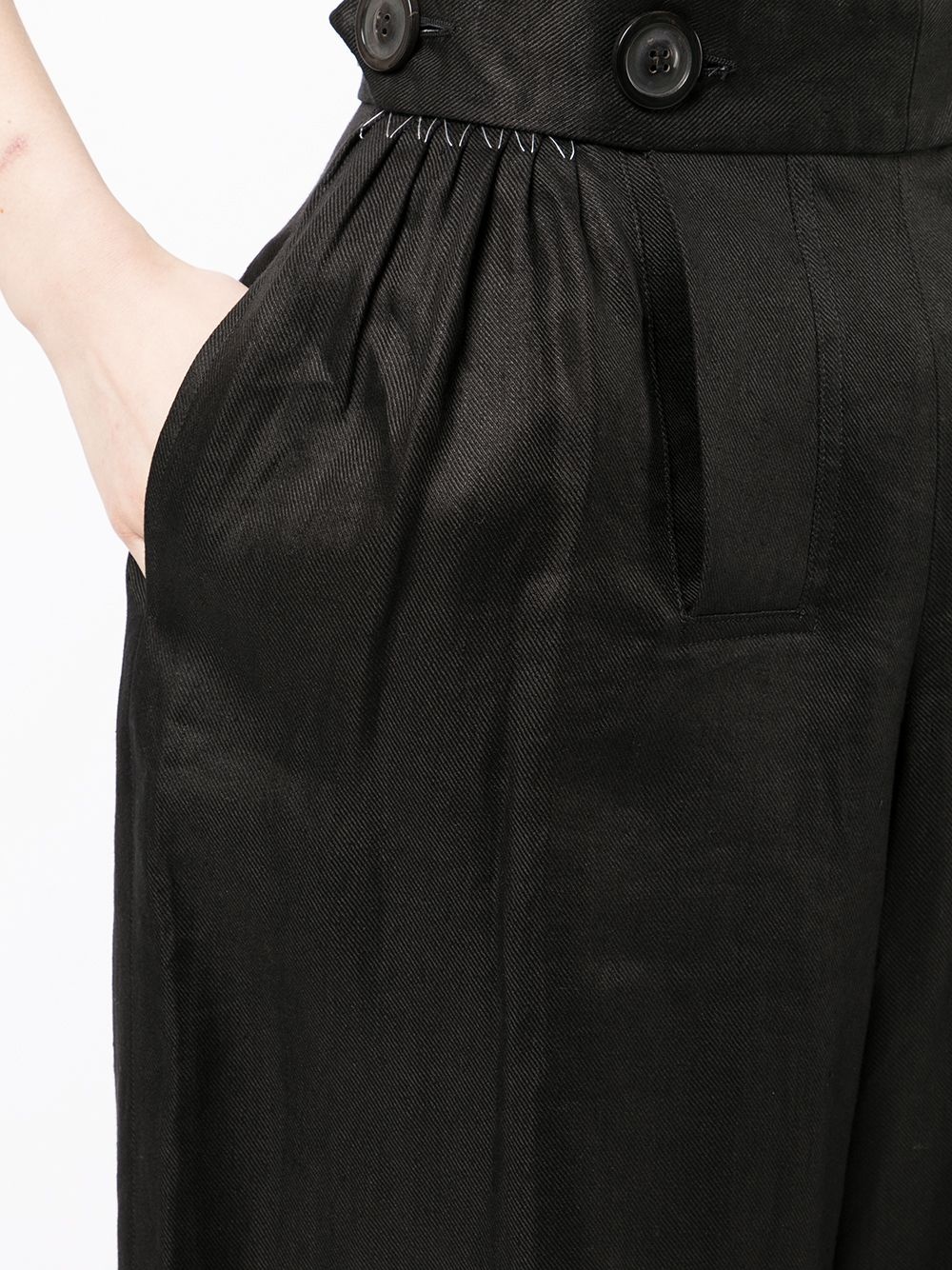 button-fastening waist t rousers - 5
