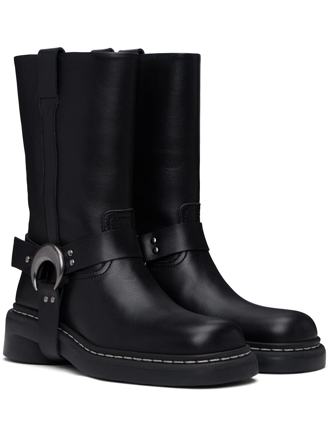 Black Metal Free Leather MS Moto Boots - 4