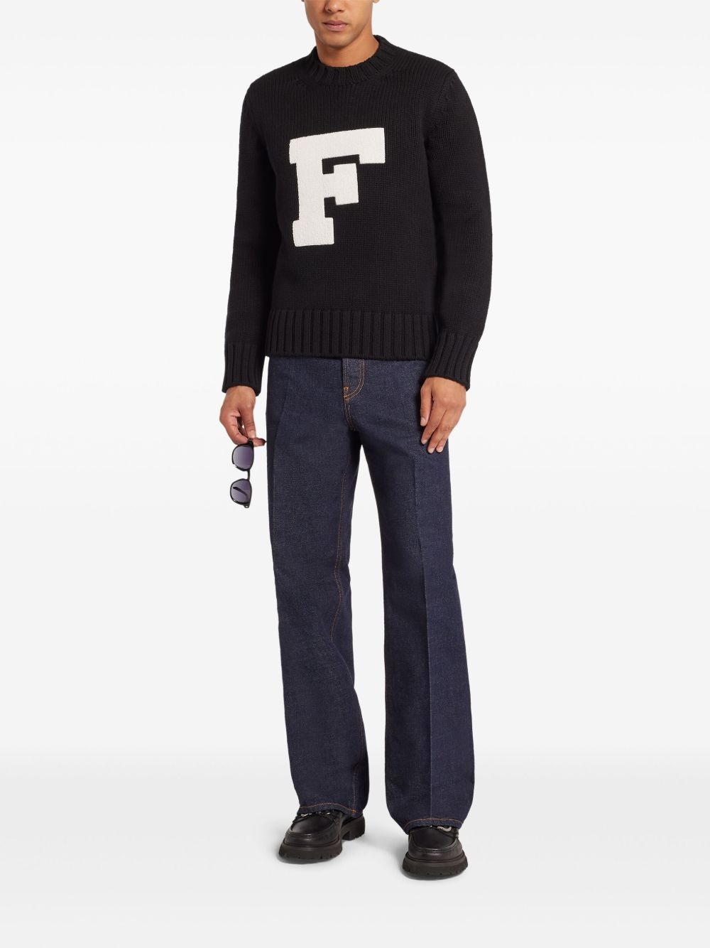 flocked logo jumper - 2