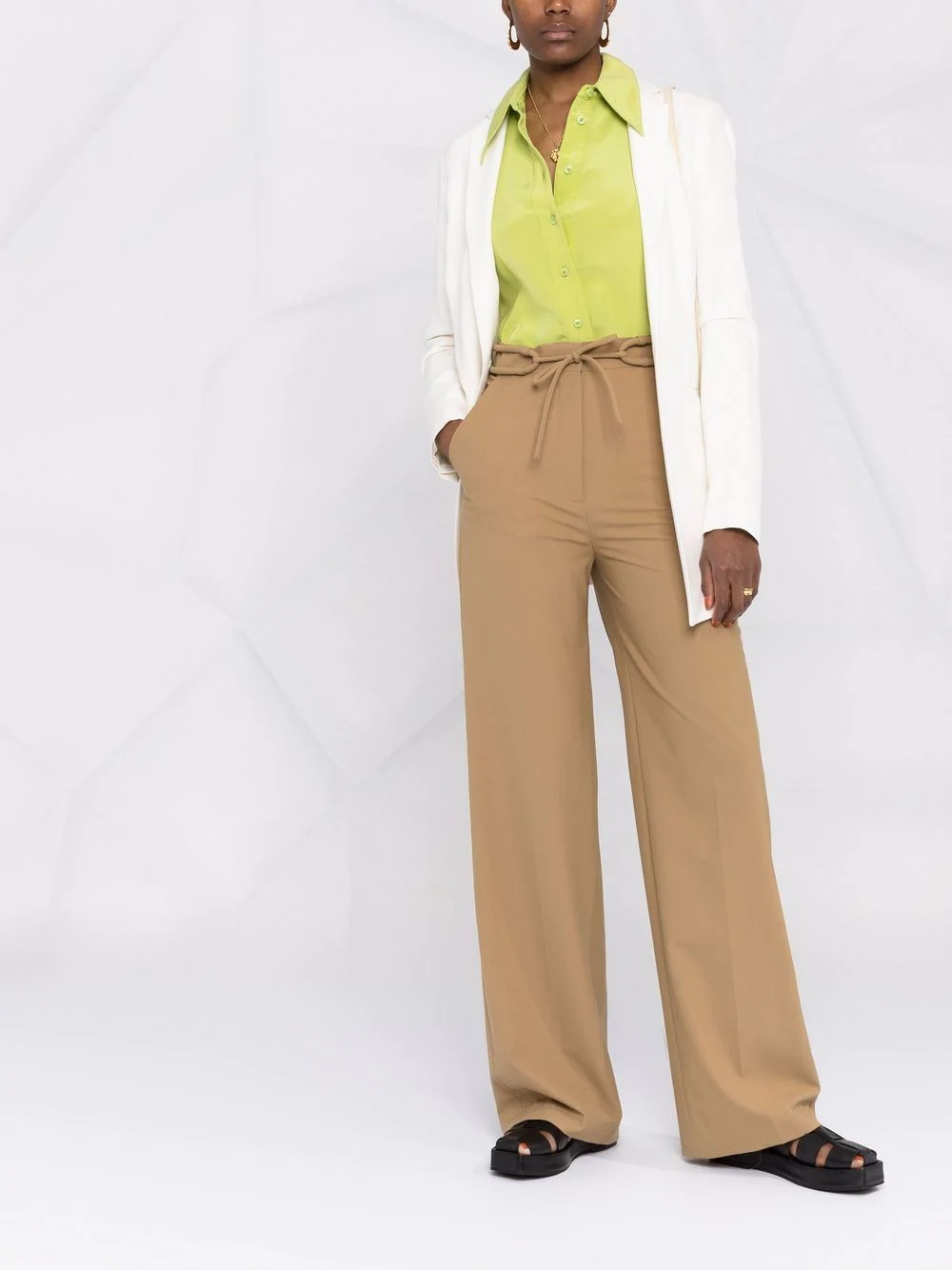 tie-waist wide-leg trousers - 2