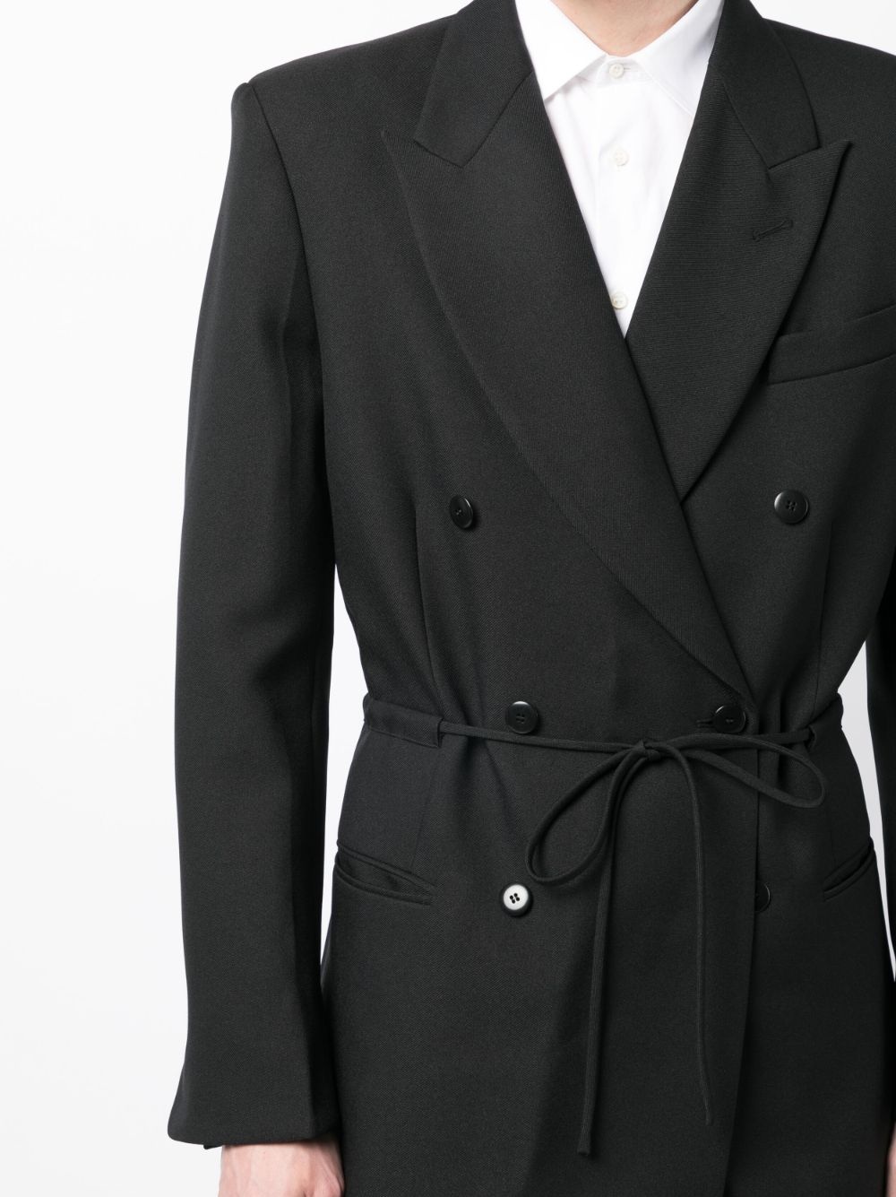 long-sleeved drawstring blazer - 5