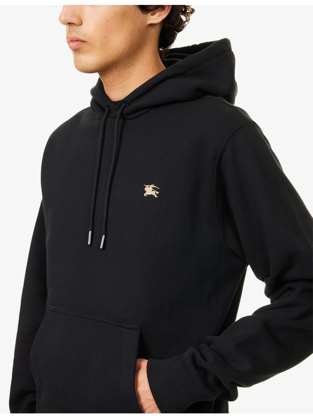 Kangaroo-Pocket Brand-Print Cotton-Jersey Hoody - 5