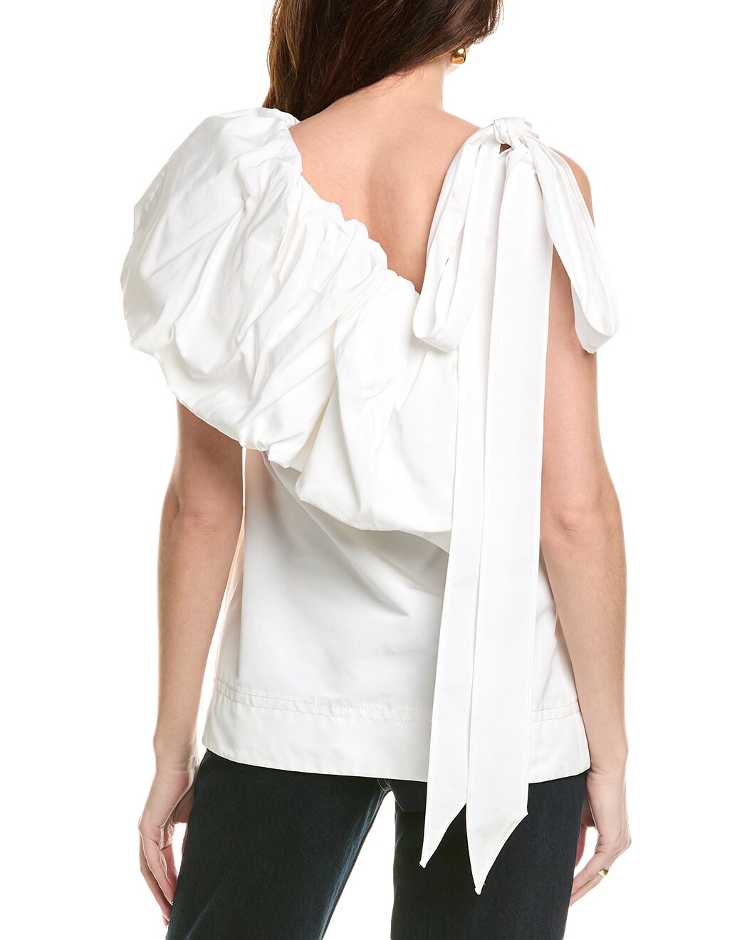 Valentino One-Shoulder Silk-Lined Top - 2
