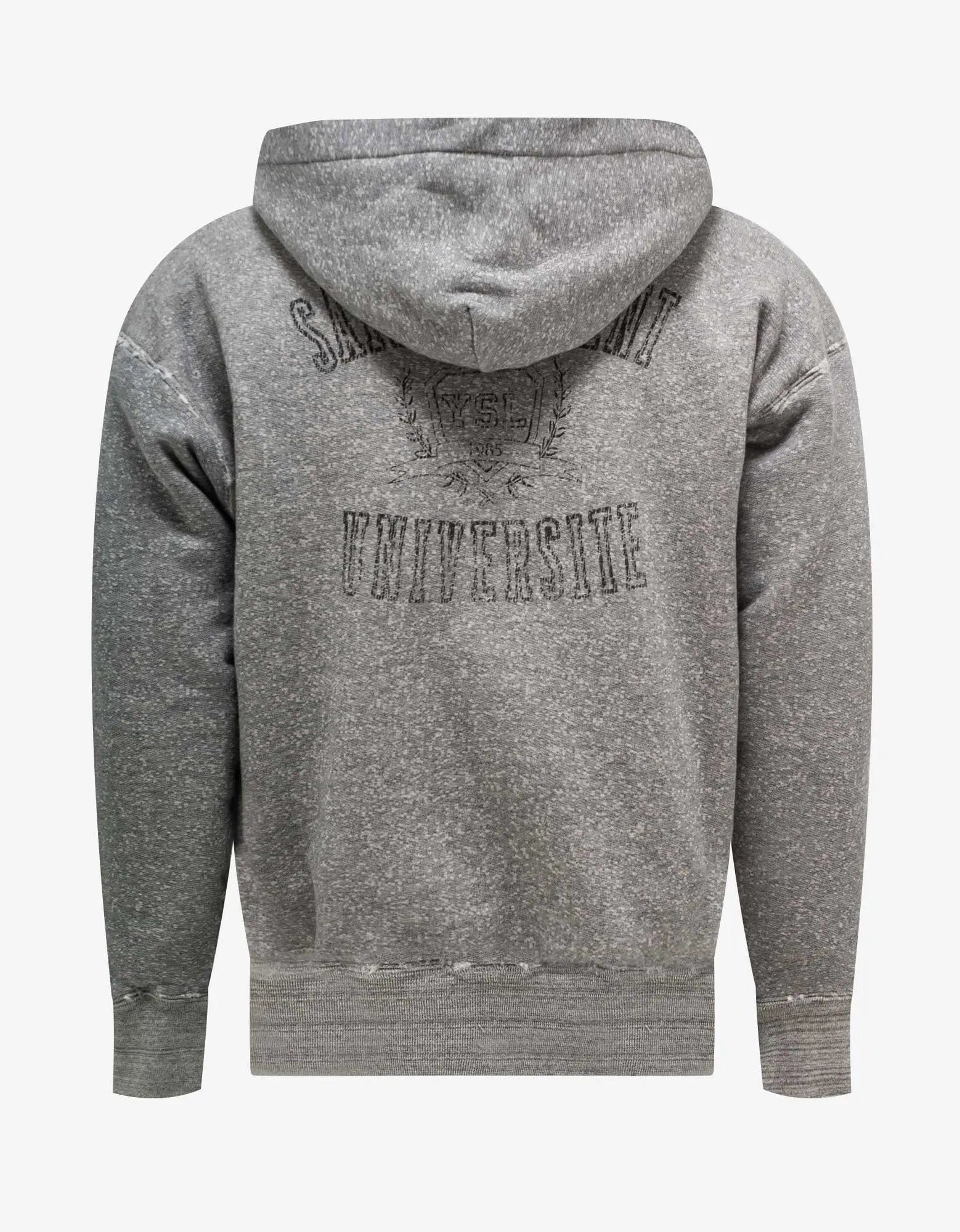 Saint Laurent Grey Saint Laurent Universite Print Hoodie - 2