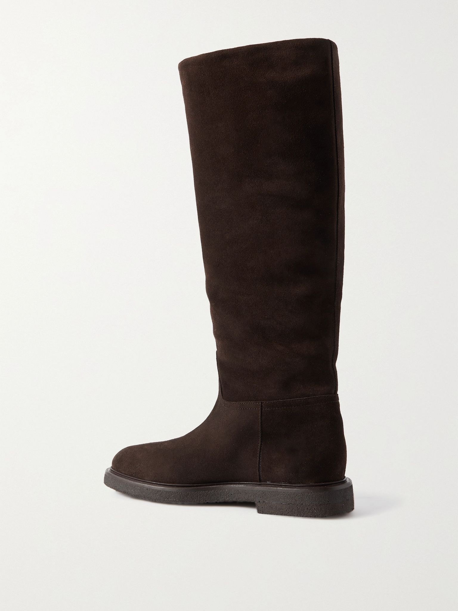 Shearling-lined suede knee boots Brown - 3
