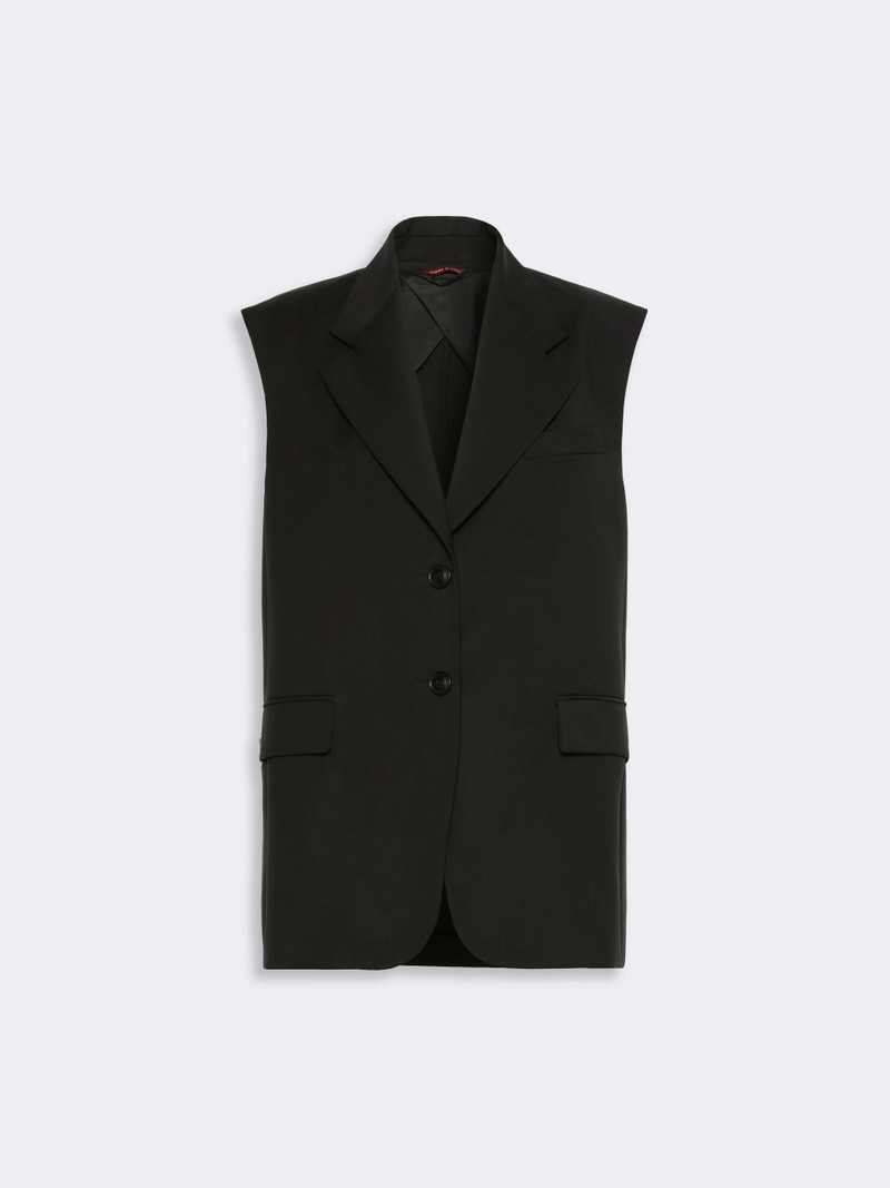QUASAR Sleeveless wool jacket - BLACK 1