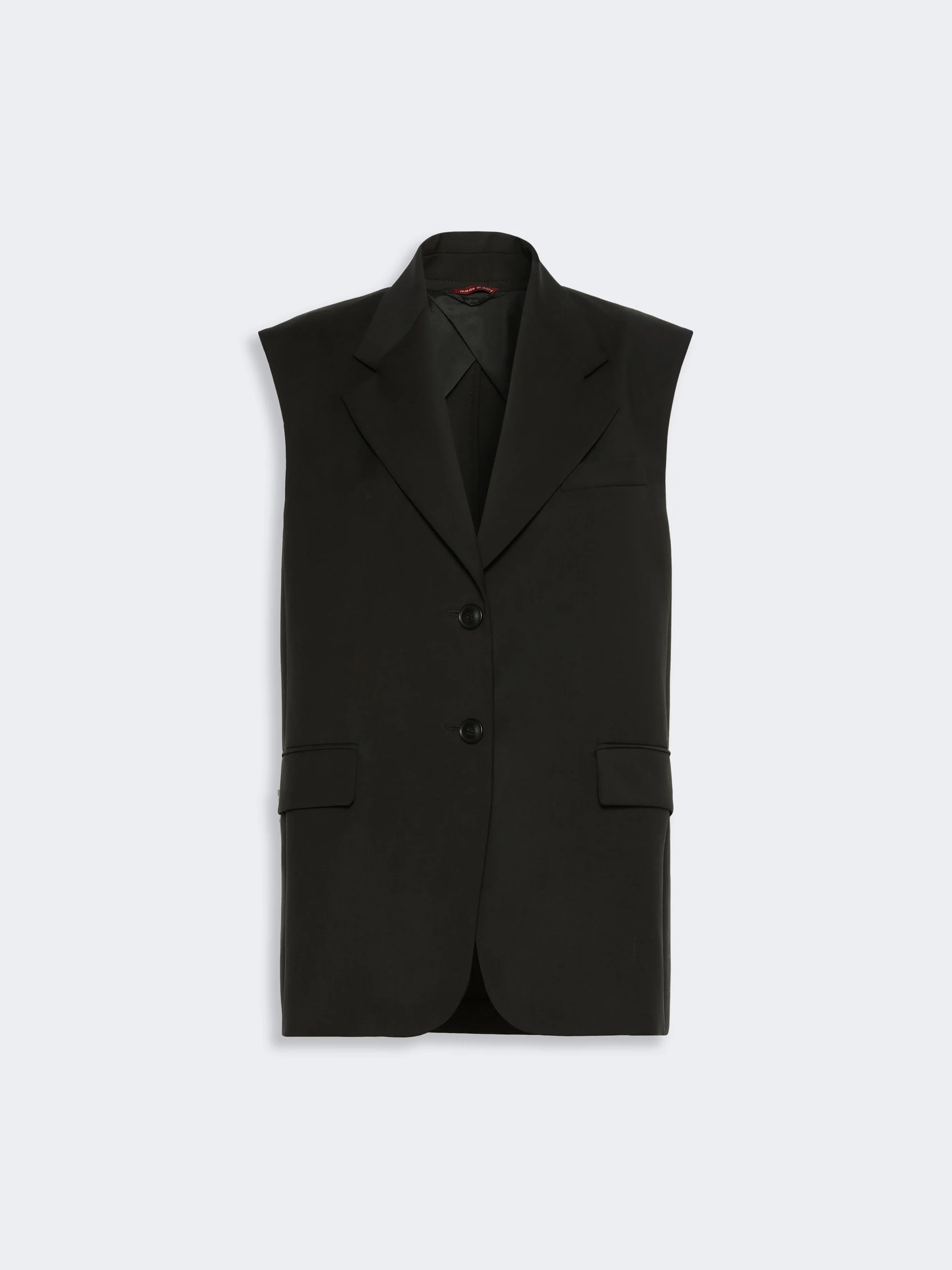 QUASAR Sleeveless wool jacket - BLACK - 1
