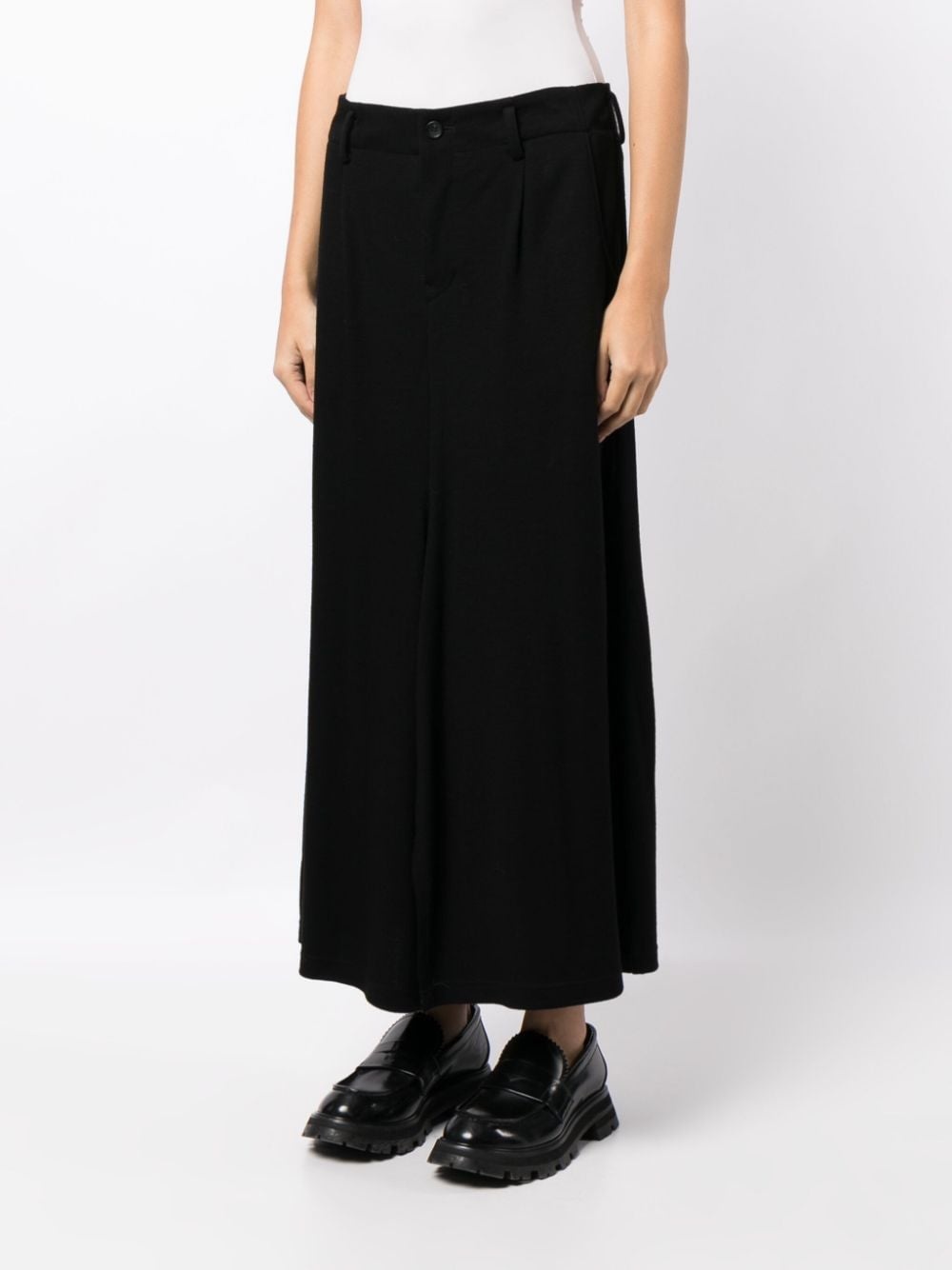 front-slit wool midi skirt - 3