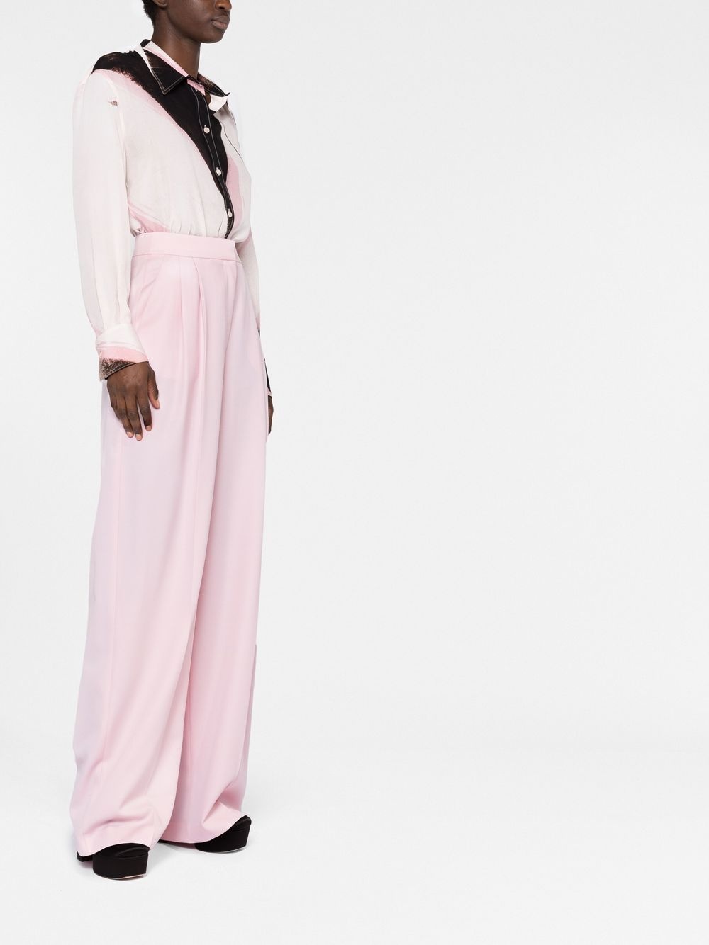 pleated high-waisted trousers - 6