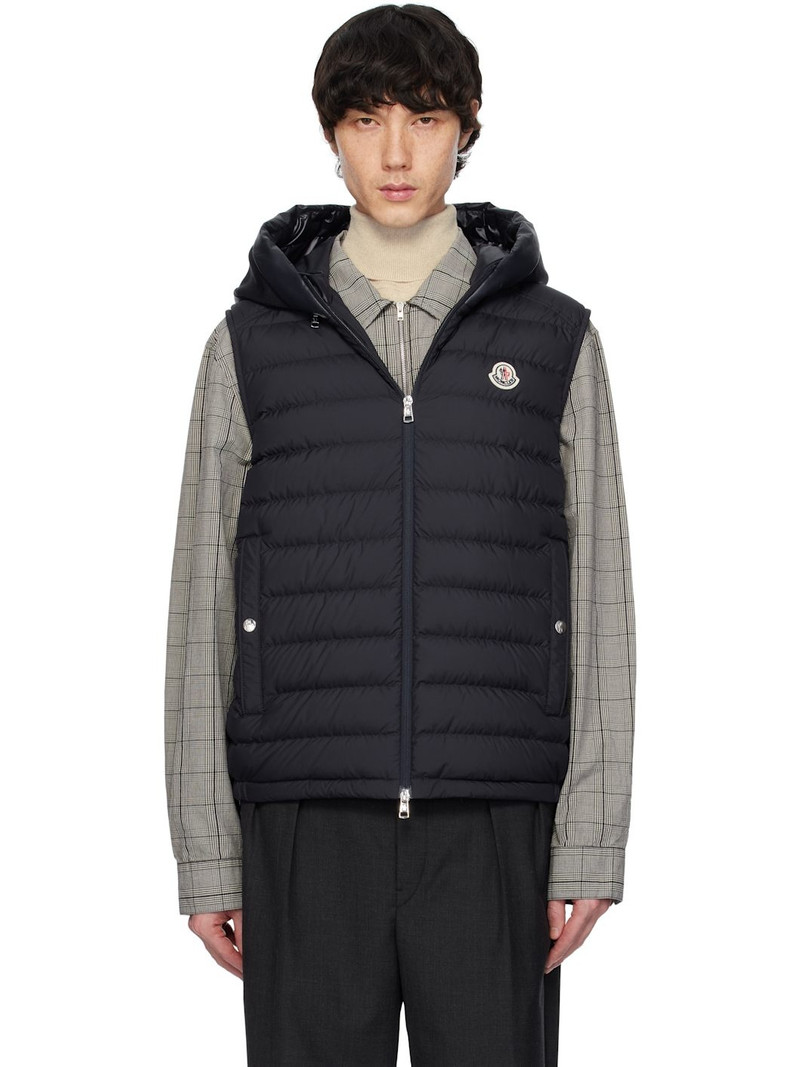 Navy Bourget Hooded Down Vest 1