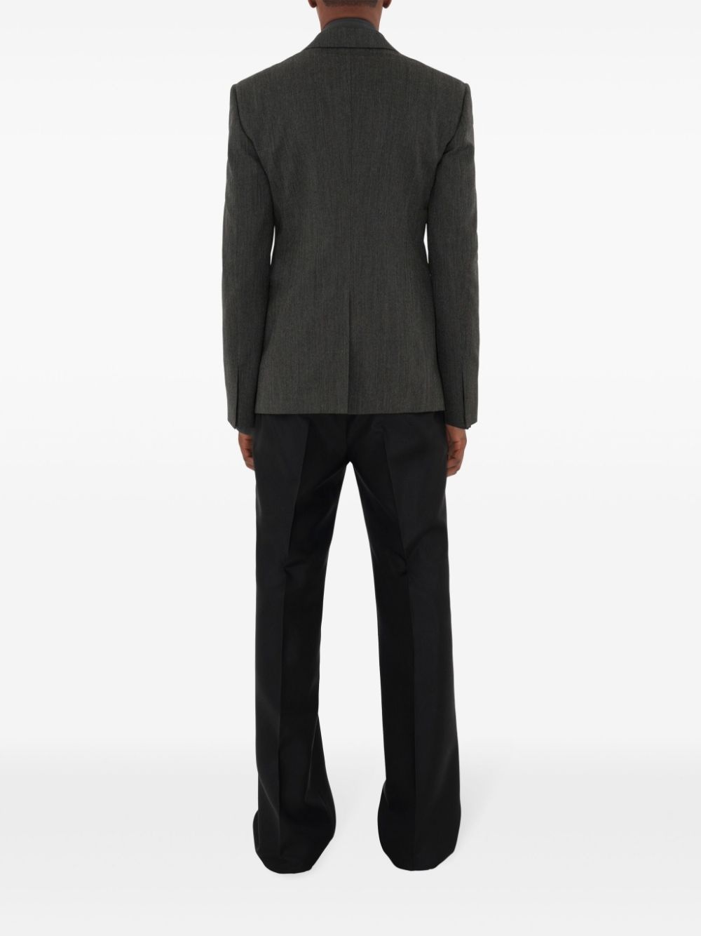 zip-up wool blazer - 4
