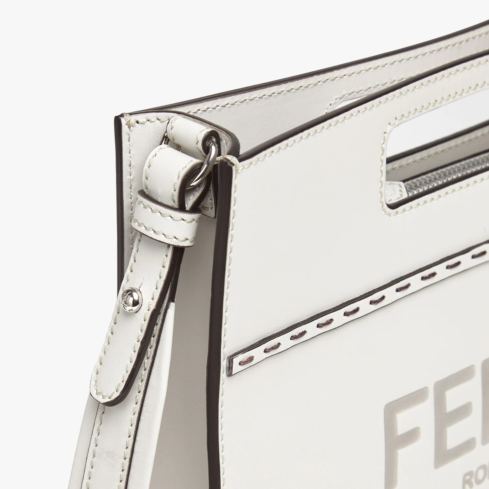 Light gray leather shopper - 5