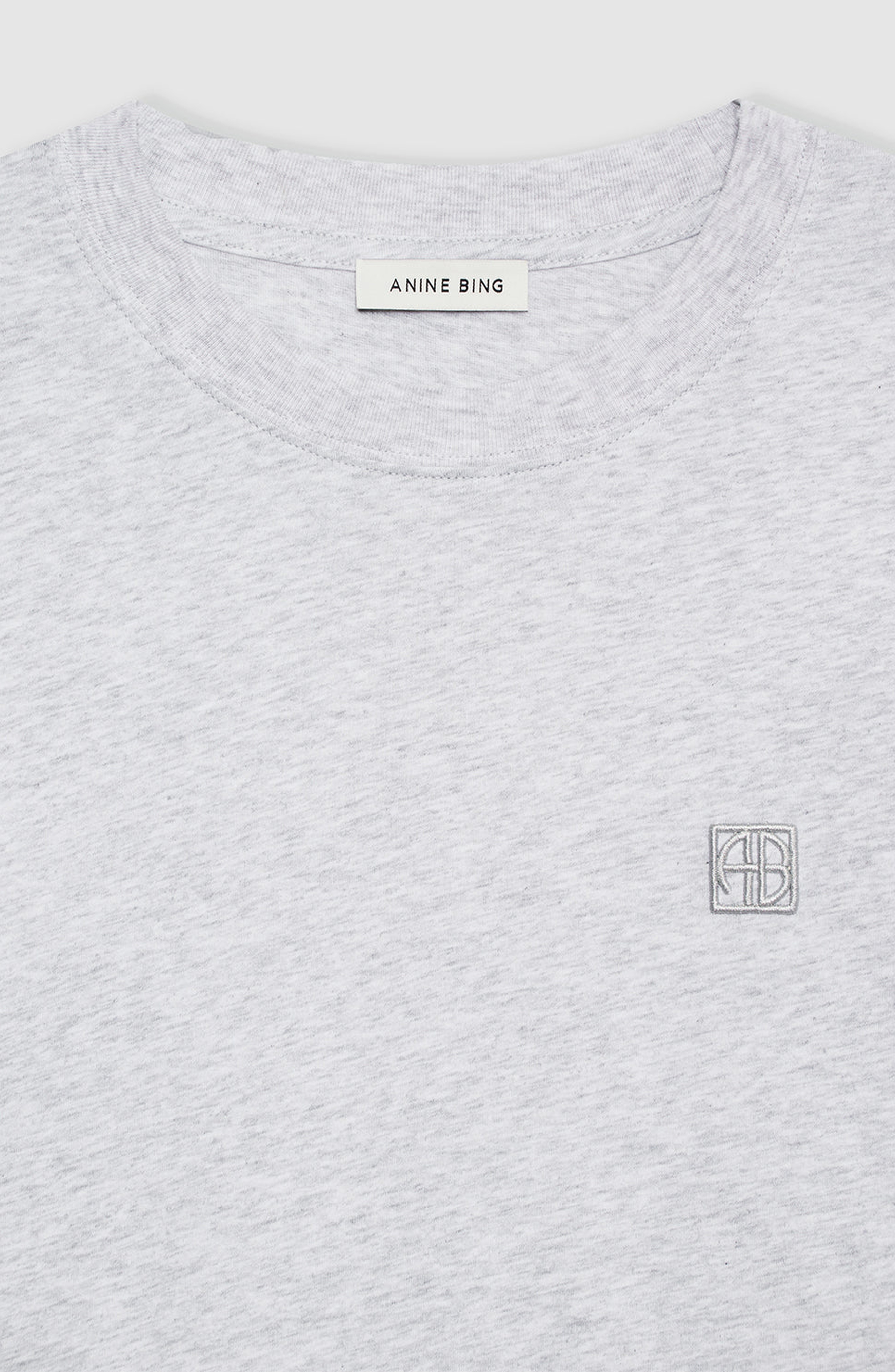 ANINE BING Lili Tee Framed Monogram in Heather Grey at Nordstrom - 3