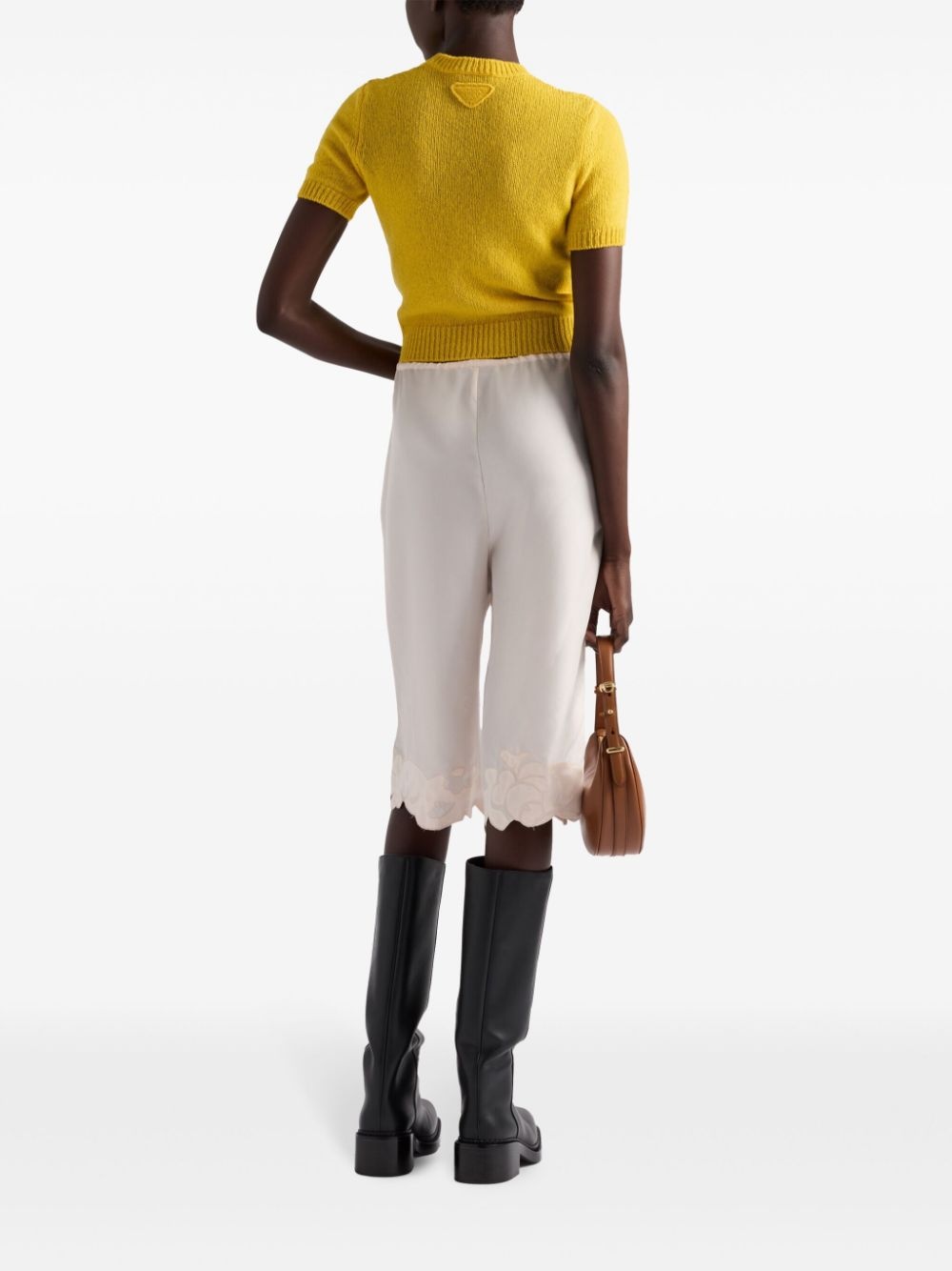 embroidered silk bermuda shorts - 3