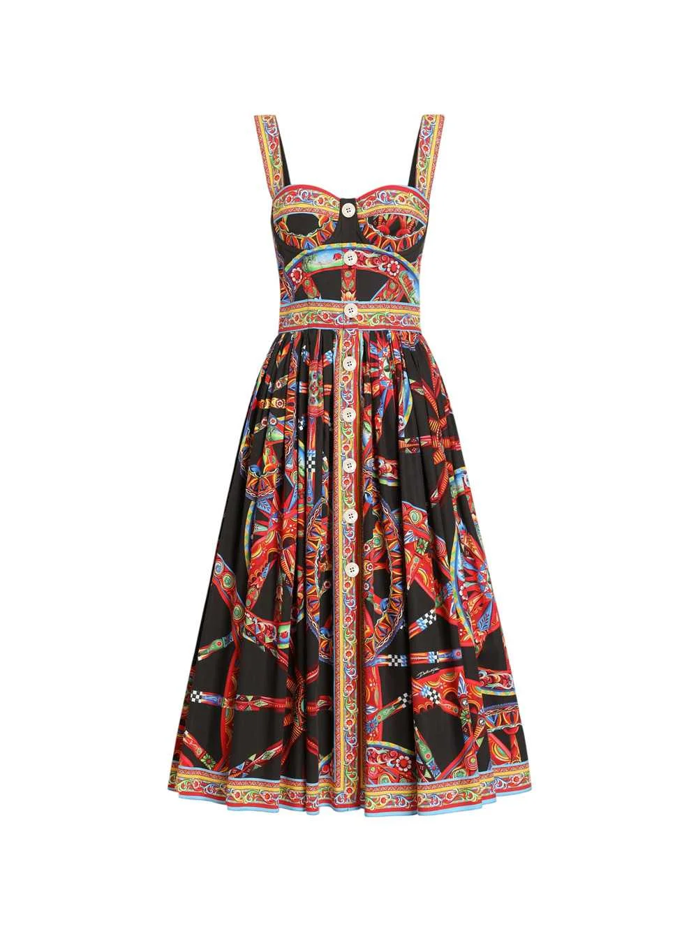Dolce & Gabbana Women Carretto-Print Poplin Maxi Dress - 1