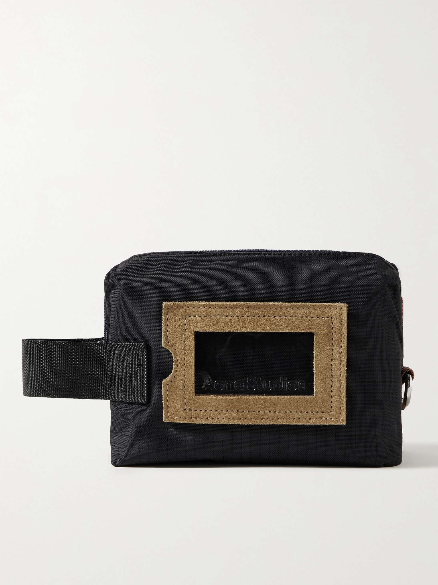 Suede-Trimmed Nylon-Ripstop Wash Bag - 1