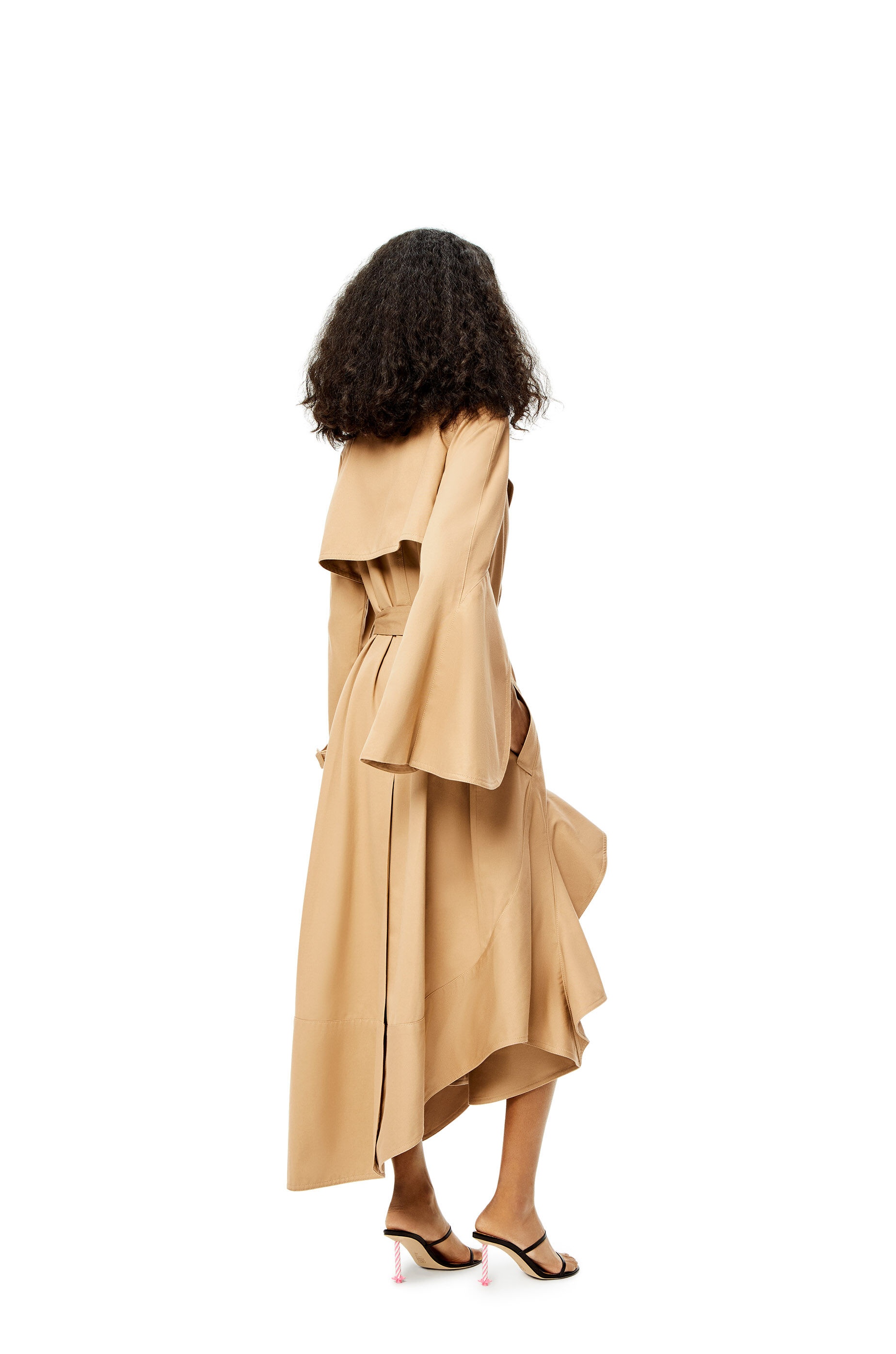 Ruffle trench coat in cotton - 4