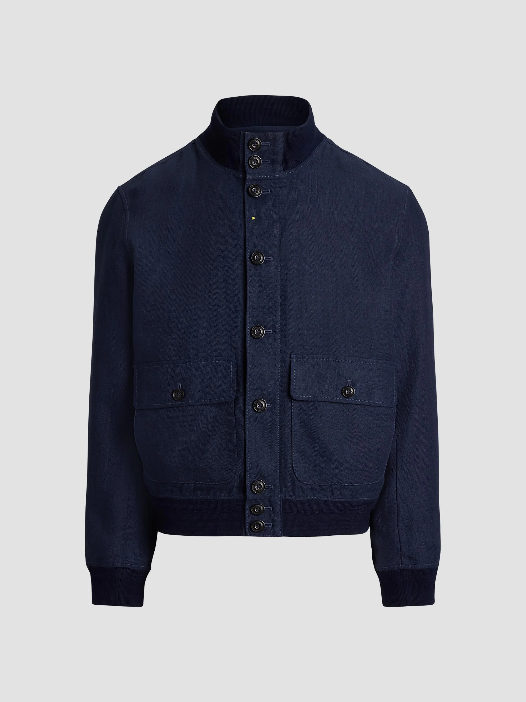 Men's Herringbone Linen Jacket - Refined Navy - 1