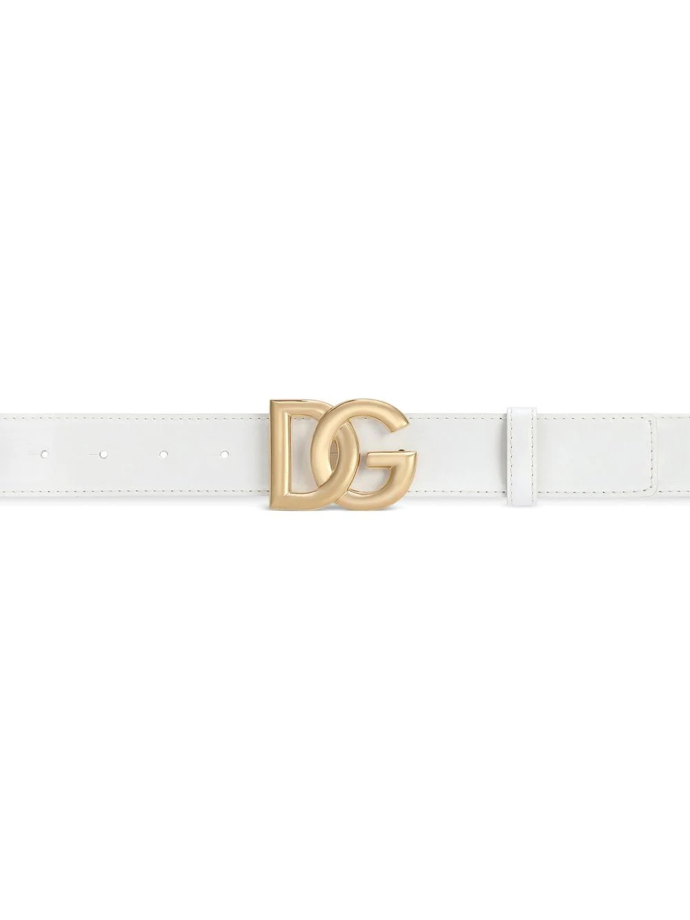 DG logo-buckle leather belt - 3