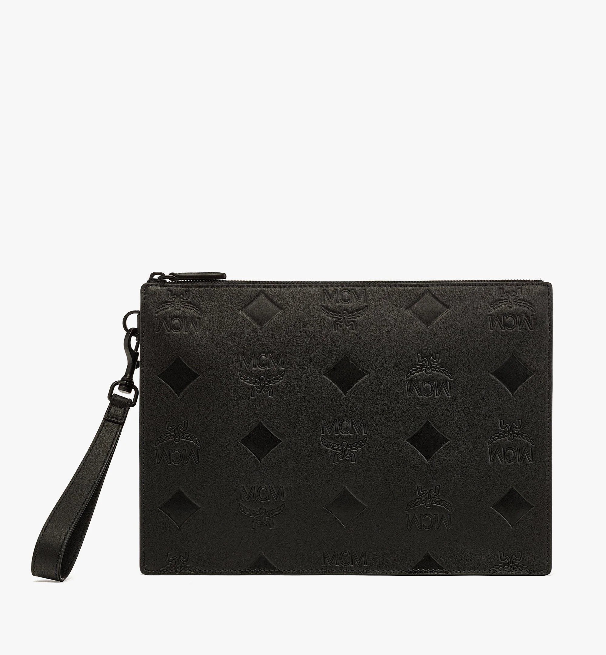 Aren Wristlet Pouch in Maxi Monogram Leather - 1