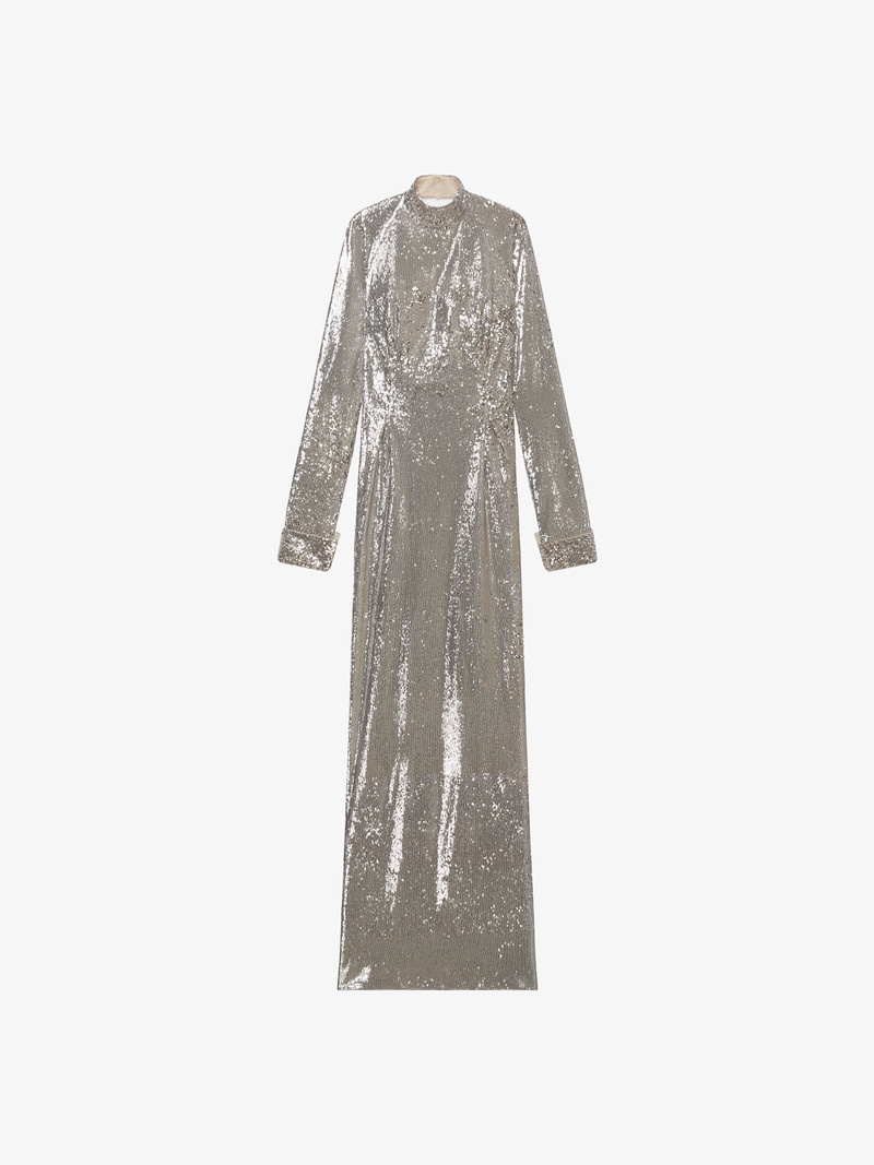 DRESS IN SEQUINS EMBROIDERED WITH OPEN BACK 1