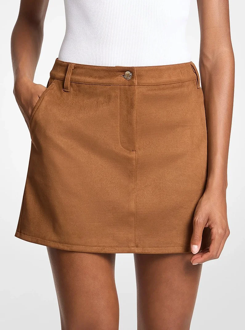 Polyester Microsuede Mini Skirt - 1