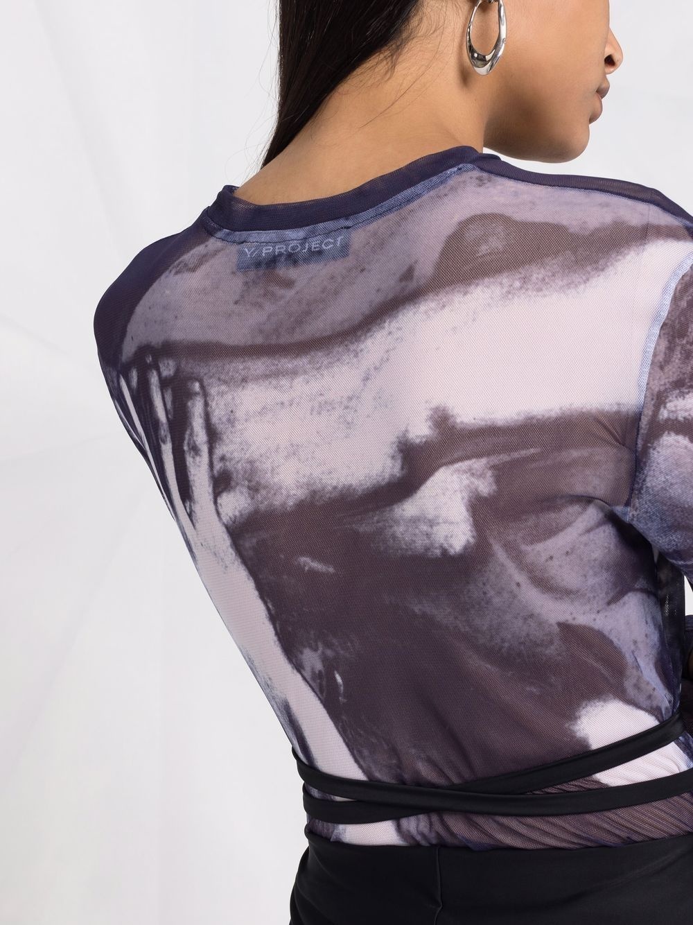 sheer graphic-print top - 5